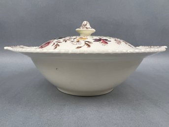 Vintage Johnson Brothers Pomona Pattern Covered Serving Dish.