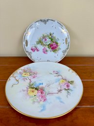 2 Hand Painted Plate And Platter