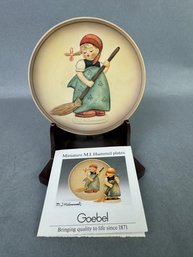 Goebels Hummel Plate - 1988 Miniature Collectors Plate - Little Sweeper