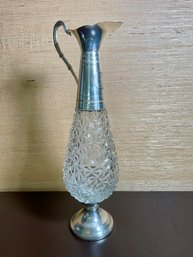 F. Flli Beccardo-Acqui Glass & Silver Plate Corked Wine Decanter *LOCAL PICKUP ONLY - NO SHIPPING*