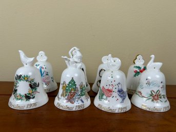 Lot Of 9 Noritake Bone China Yearly Christmas Bells