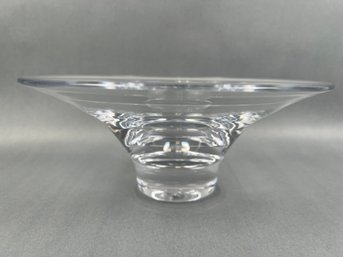 Signed Simon Pearce Crystal Serving Bowl.