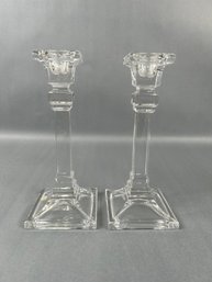 Pair Of Crystal Candle Sticks  -local Pickup