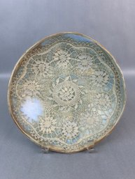 Studio Pottery Lace Inlay Bowl