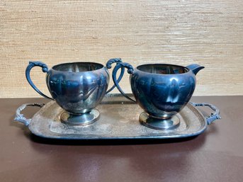 Mariboro Silver Plate Creamer, Sugar & Tray Set - Canada *LOCAL PICKUP ONLY - NO SHIPPING*