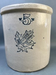 Antique Western Stoneware Company 5 Gallon Crock.