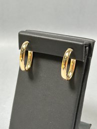 14k Yellow Gold Oval Loop Pierced Earrings