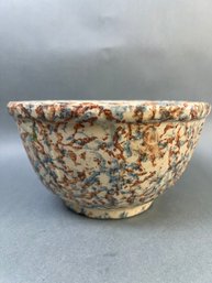 Antique Sponge Ware Mixing Bowl.