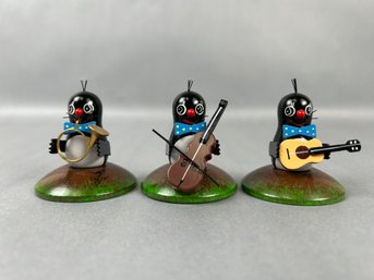 Three Erzgebigische Penguin Musicians  -fragile