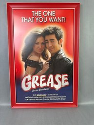 Framed Poster Of A Grease Musical On Broadway - New York