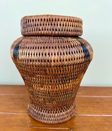 Lidded Basket Possibly Native American