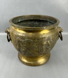 Vintage Chinese Etched Brass Jardiniere -Local Pickup
