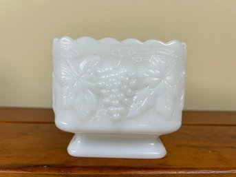 Vintage Anchor Hocking Footed Milk Glass Bowl - Planter