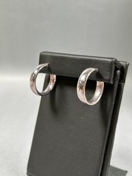 Chunky Sterling Silver Round Closed Hoop Pierced Earrings