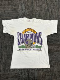1991 UW Huskies National Champs T Shirt M Made In USA