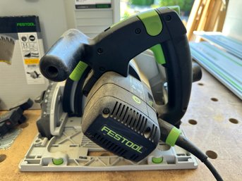 Festool TS 55 Req-plus Saw With 4 Sections Of Track And Festool Workbench