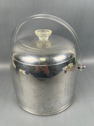 Vintage Kromex Ice Bucket With Acrylic Handle.