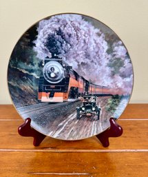 Round The Bend Collector Plate By Artaffects With Wood Stand