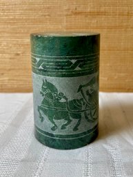 Green Marble Decorative Covered Container. *LOCAL PICKUP ONLY - NO SHIPPING*