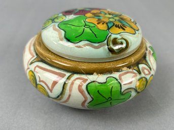 Vintage Gouda Holland Pottery GG Goedewaagen 410 Kers Lidded Trinket Bowl Container