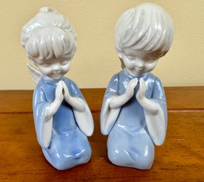 Porcelain Boy And Girl Praying Angels