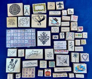 Large Lot Of Rubber Stamps