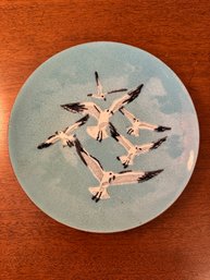 Annemarie Davidson Enamel Seagull Plate *Local Pick-Up Only*