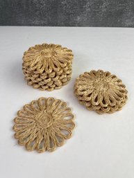 Lot 12 Woven Straw Coasters