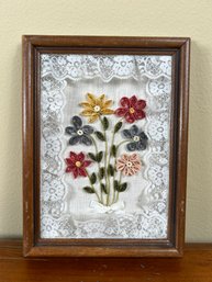 Framed Floral Curled Paper Art