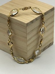 Gold Tone Bracelet With Glass Stones