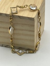 Gold Tone Bracelet With Glass Stones #2