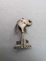 Silver Snoopy Pin, Signed