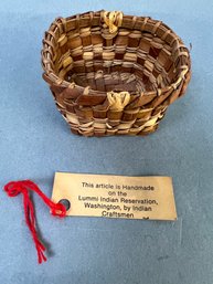 Handmade Lummi Indian Basket.