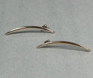 Vintage Costume Silver Thin  Earrings