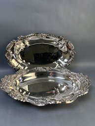 2 Oblong Silver Plate Platters.