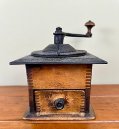 Vintage Coffee Grinder Dovetailed Cast Iron Top