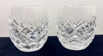 2 Waterford Powerscort 3.75 Inch Old Fashioned Glasses.