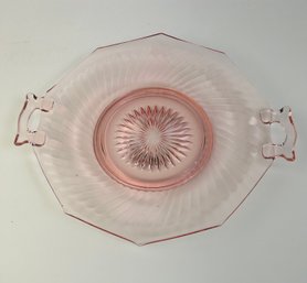 Vintage Depression Glass Pink Platter Tray *local Pick Up Only*