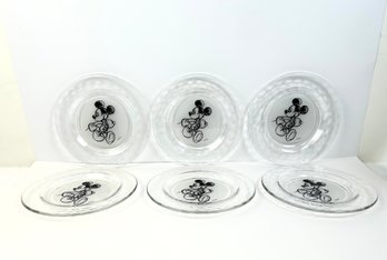 Disney Mickey Illustration Glass Plates *local Pick Up Only*