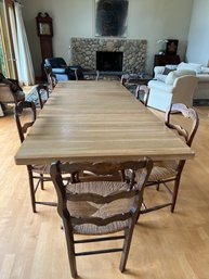 Dining Table With 8 Thrush Seat Antique Chairs