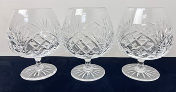 Set Of 3 Waterford (?) 5 Inch Brandy Snifters.