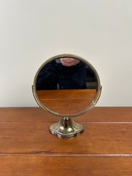 Vintage Warn Brass Double Sided Vanity Mirror