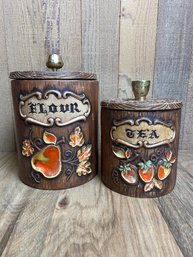 Vintage Treasure Craft Flour And Tea Lidded Containers*LOCAL PICKUP ONLY - NO SHIPPING*