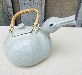 Studio Pottery Bird Teapot Signed
