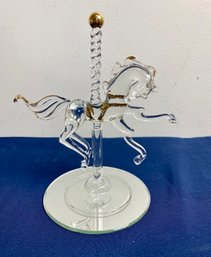 Glass Horse Trimmed In Gold