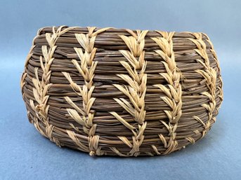 PNW Native Pine Needle And Grass Woven Basket.