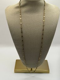 Gold Tone Necklace With Square Accent Links