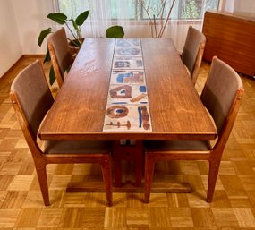 H Sigh And Son Danish Modern Tile Teak Table With 4 Chairs