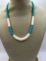 Blue And White Beaded Necklace