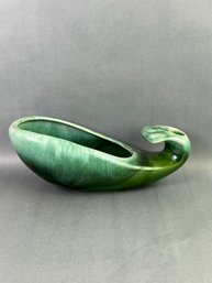 Hull USA #88 Green Pottery Whale Shaped Planter Candle